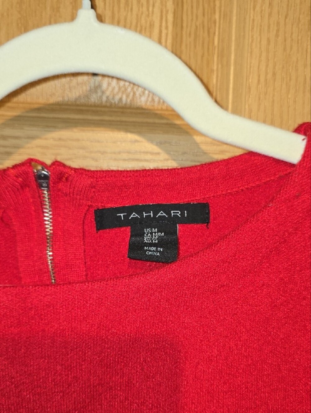 Tahari Bold Red Boatneck Knit Sweatshirt - Picture 2 of 5